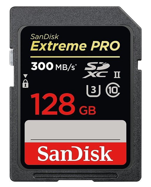 SD Card - 128GB Extreme Pro UHS-II SDXC - 300 MB/S