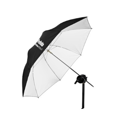 Small Shallow White Umbrella  33″