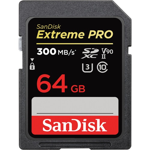 SD Card - 64GB Extreme Pro UHS-II SDXC - 300 MB/S