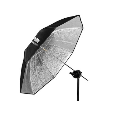 Small Shallow Silver Umbrella  33″