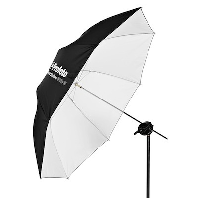 Medium Shallow White Umbrella  41″