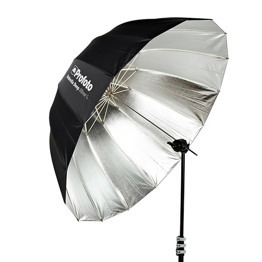 Large Deep Silver Umbrella  51″